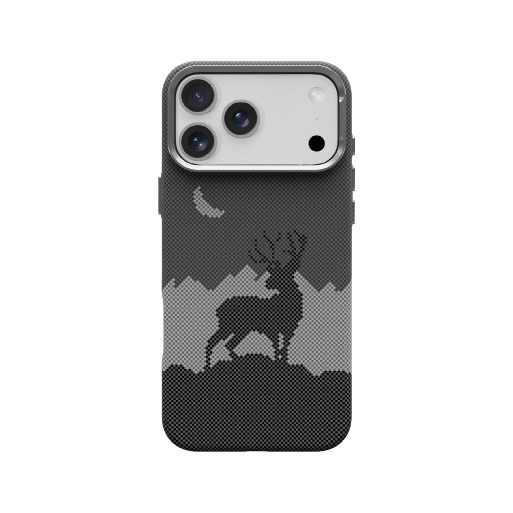 LZEL MagCarbon Deer Cover for iPhone 17 Pro Max | Black Deer