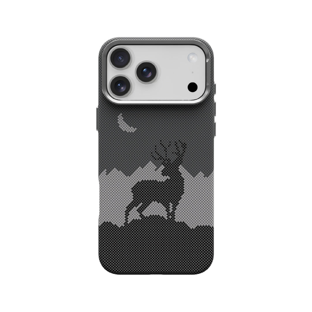 LZEL MagCarbon Deer Cover for iPhone 17 Pro Max | Black Deer