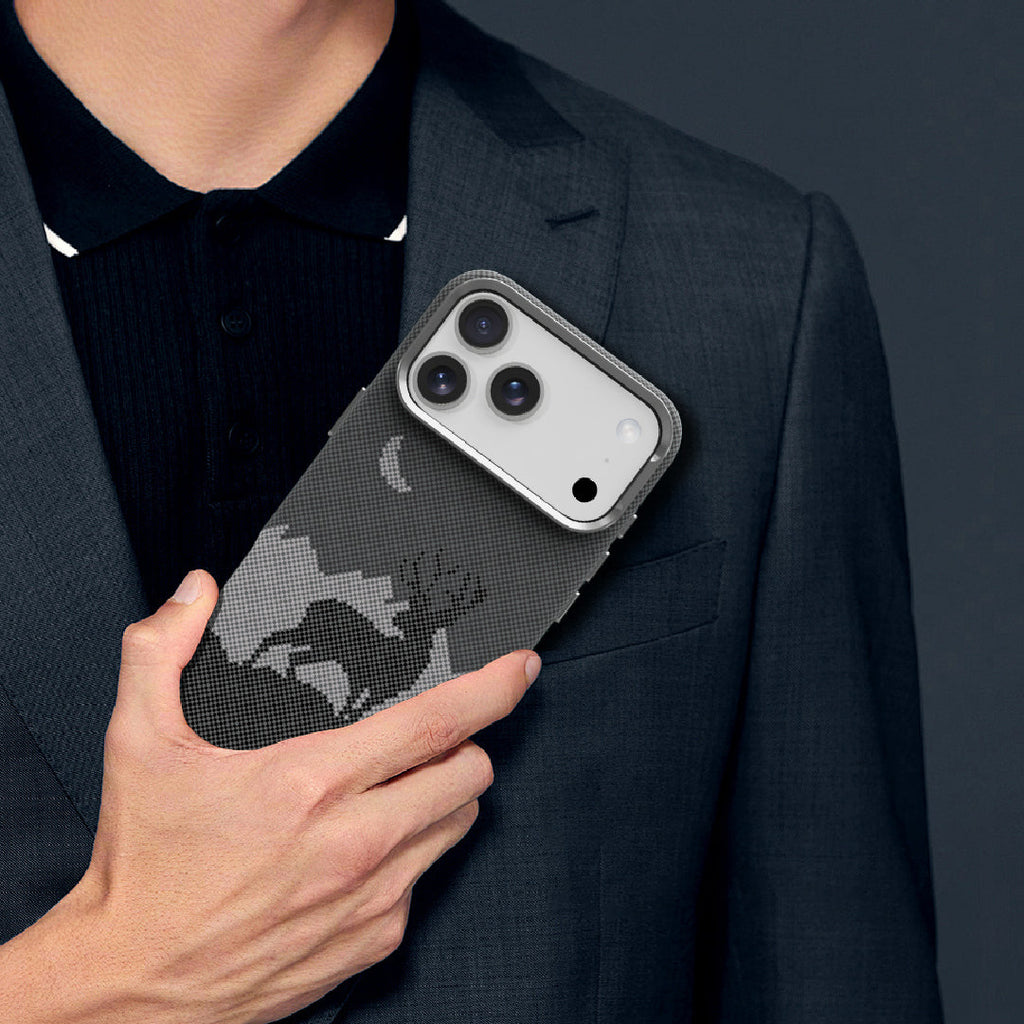 LZEL MagCarbon Deer Cover for iPhone 17 Pro Max | Black Deer