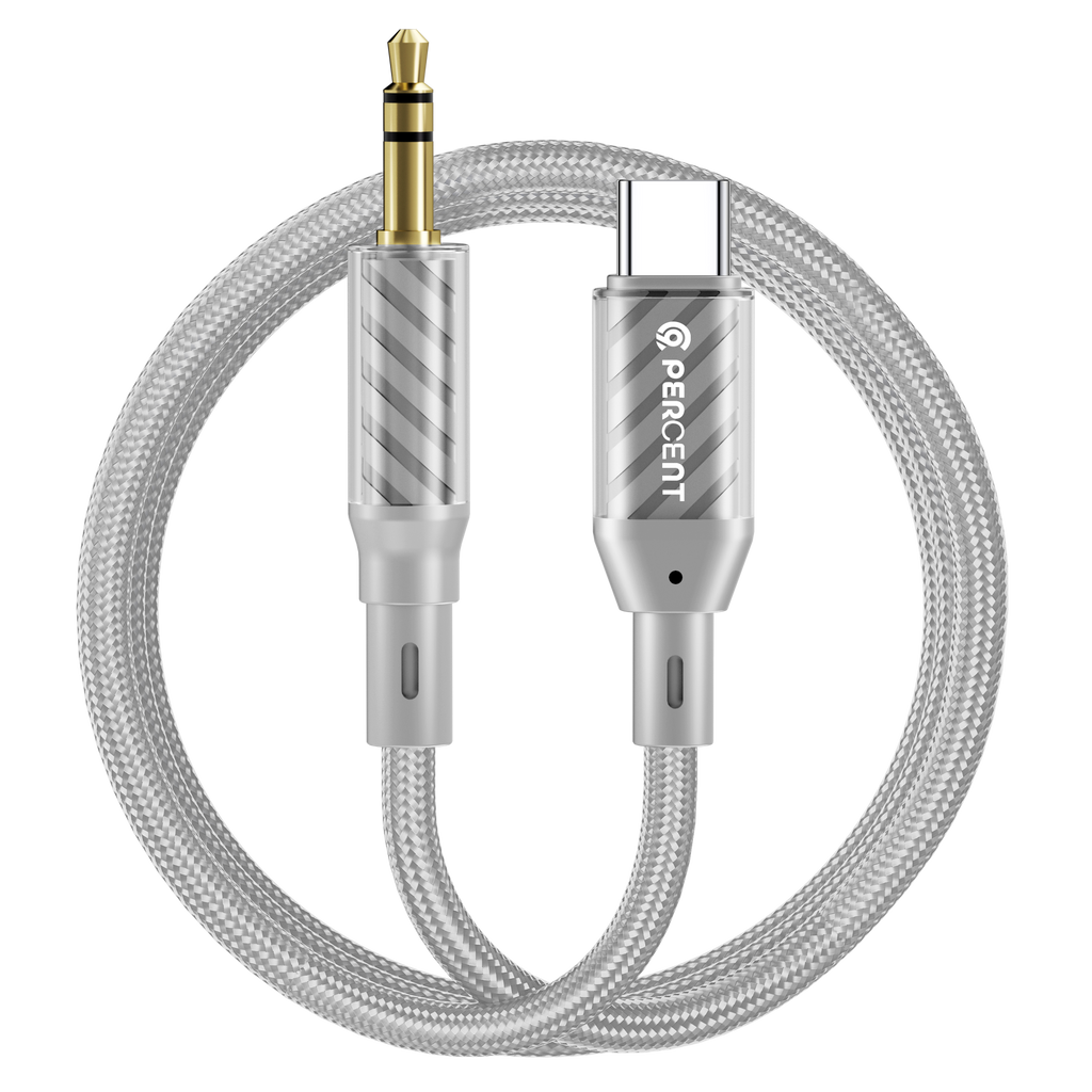 90 Percent Audio Flex 90 – Type-C to AUX Audio Braided Cable, 1M