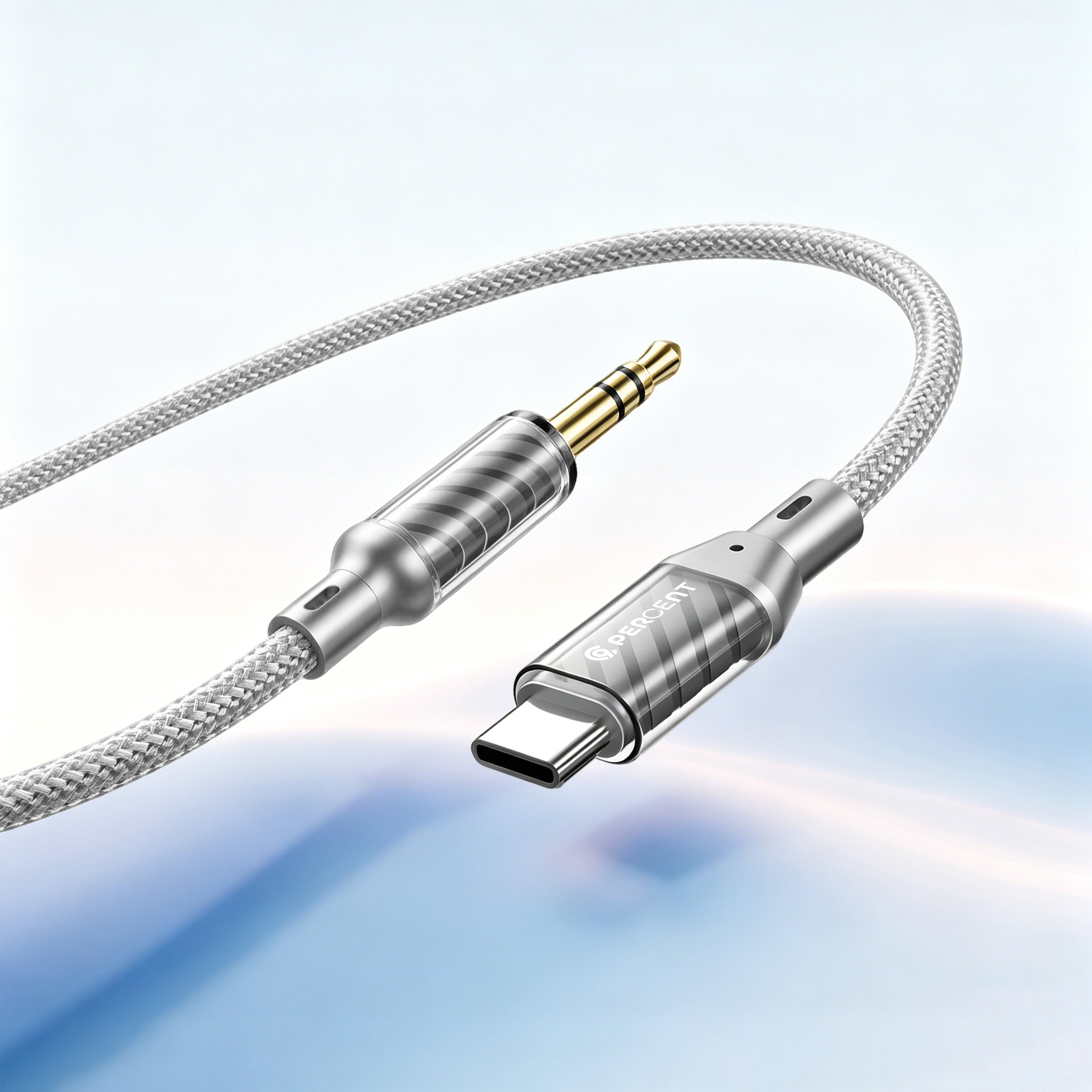 90 Percent Audio Flex 90 – Type-C to AUX Audio Braided Cable, 1M