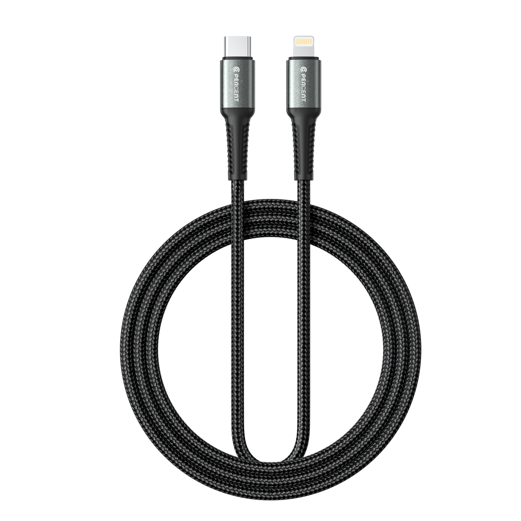 90 Percent Voltix90 Core – USB-C to Lightning Braided Cable, 2M