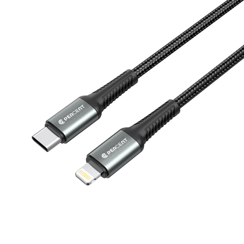 90 Percent Voltix90 Core – USB-C to Lightning Braided Cable, 2M
