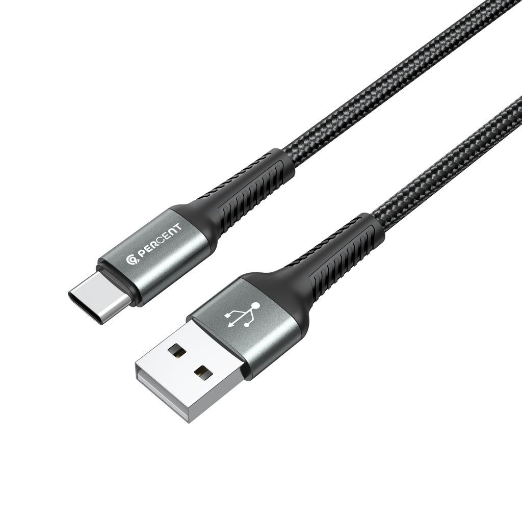 90 Percent Voltix90 Core – USB-A to USB-C Braided Cable, 2M