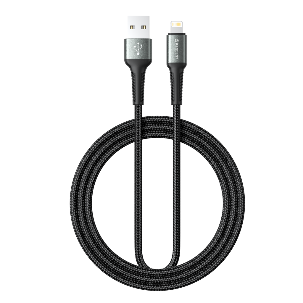 90 Percent Voltix90 Core – USB-A to Lightning Braided Cable, 2M