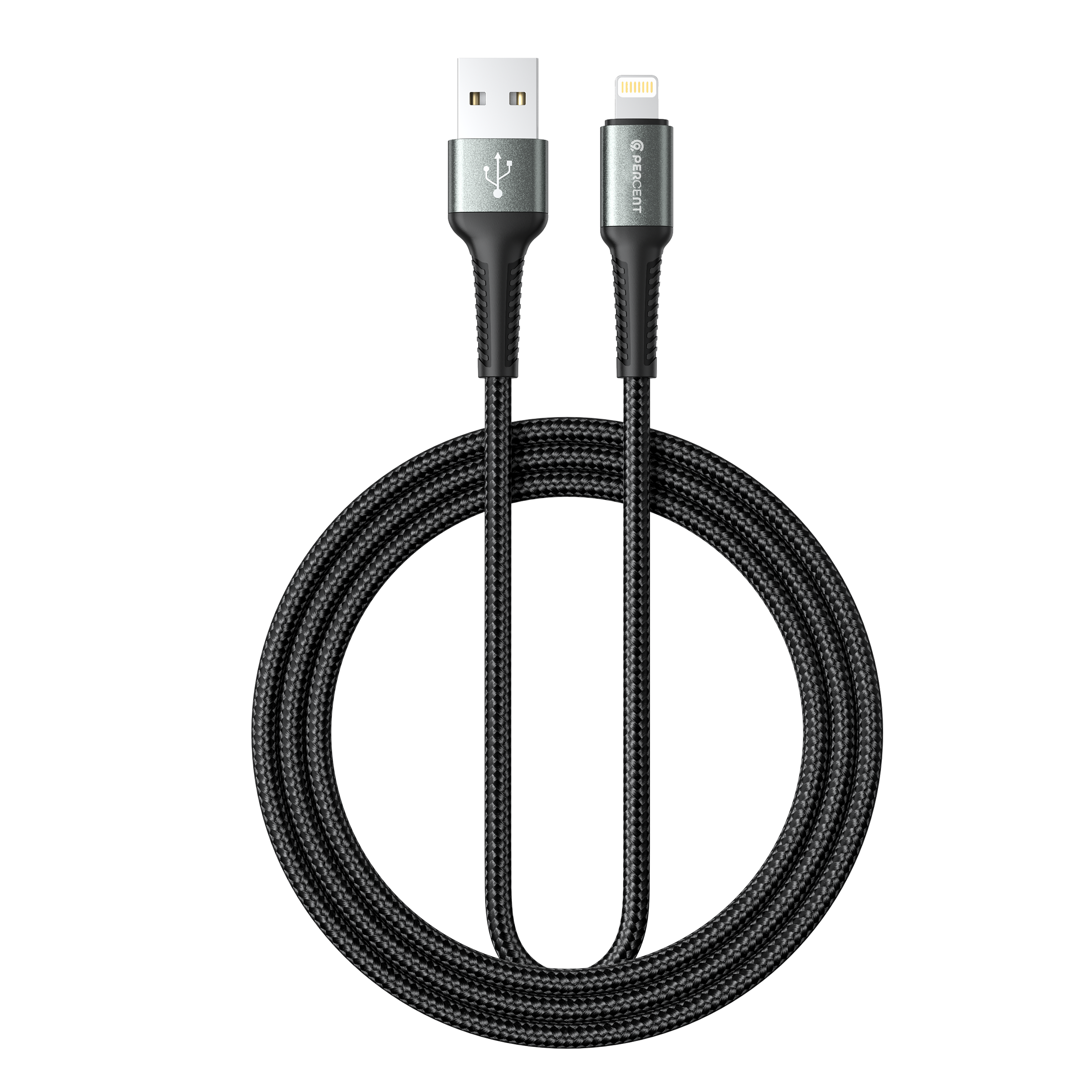 90 Percent Voltix90 Core – USB-A to Lightning Braided Cable, 2M