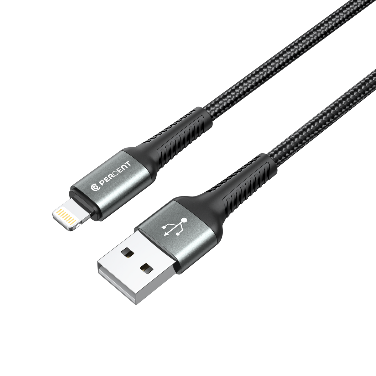 90 Percent Voltix90 Core – USB-A to Lightning Braided Cable, 2M