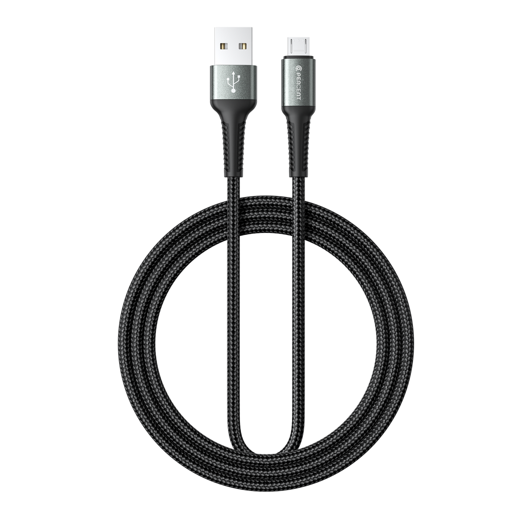 90 Percent Voltix90 Core – USB-A to Micro USB Braided Cable, 2M