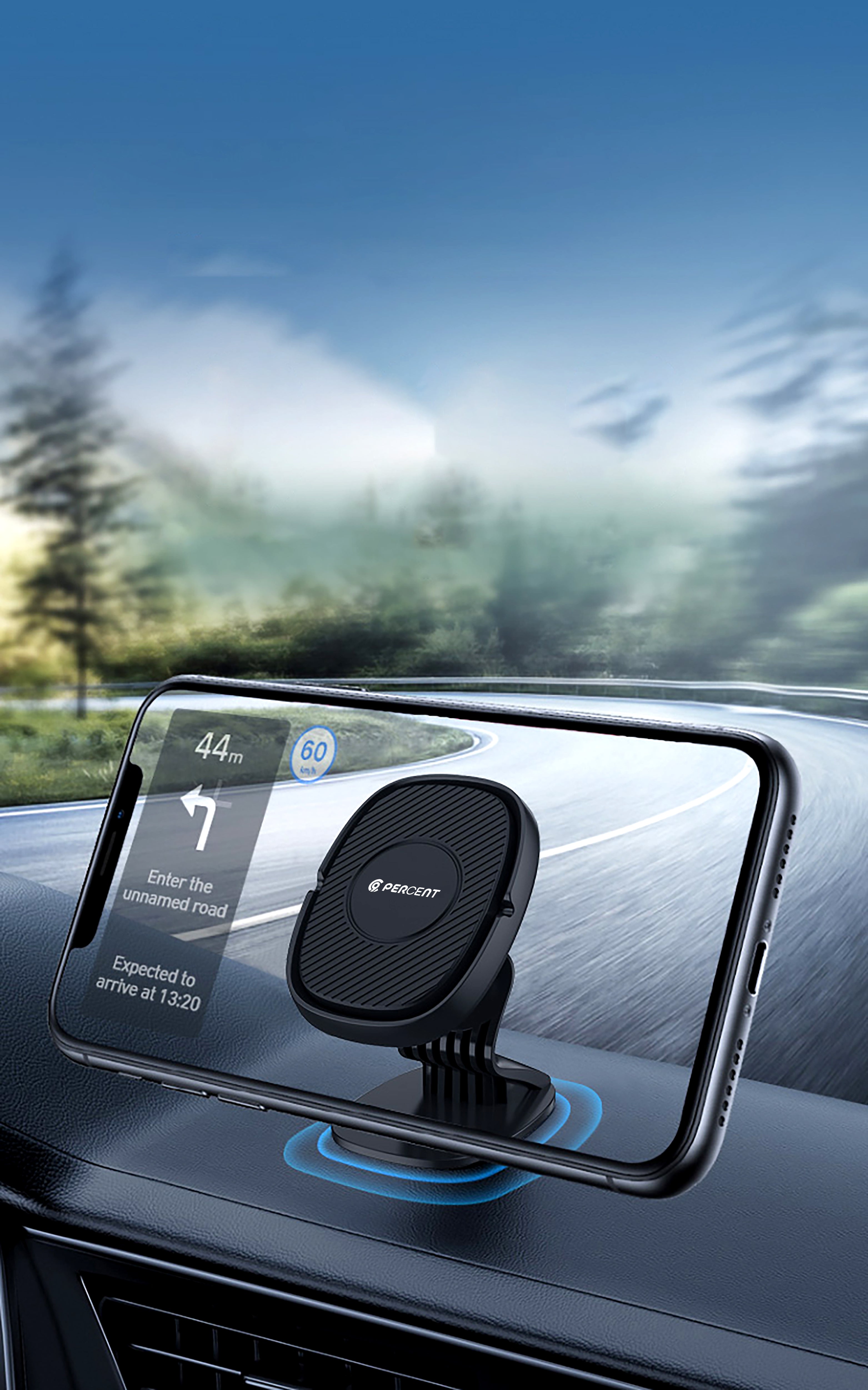 90 Percent DriveMag Mount – 360° Universal Magnetic Car Phone Mount