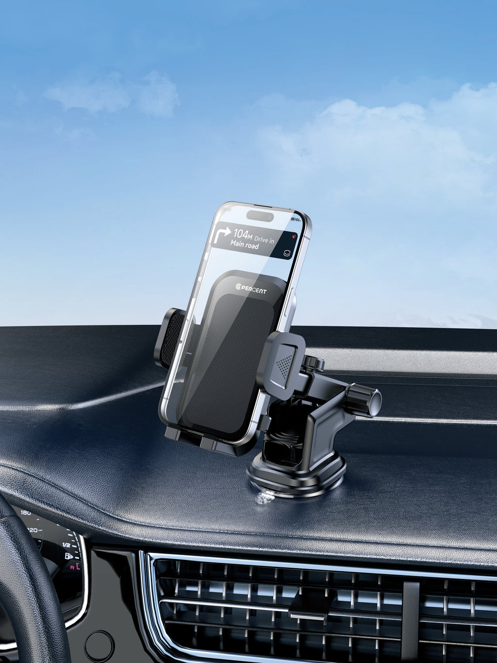 90 Percent Motogrip Secure90 Universal Car Dashboard Phone Mount Black