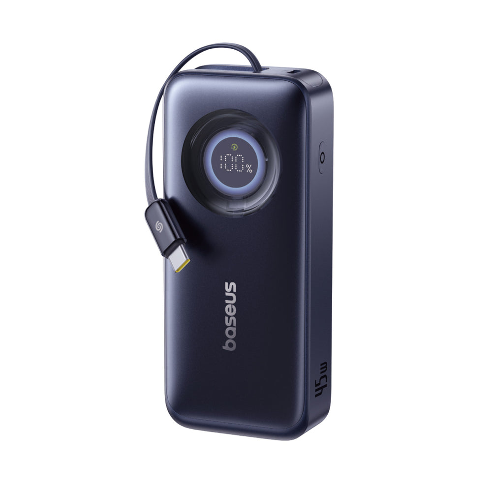 Baseus EnerCore CR11 Power Bank with Retractable Cable 10000mAh 45W | Cosmic Black