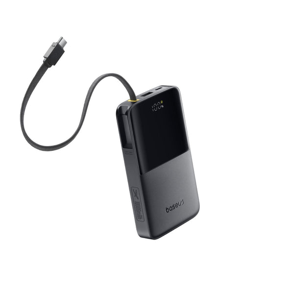 Baseus EnerFill FC51 Bipow2 Pro Digital Display Power Bank with Built-in Cable 10000mAh 22.5W | Cosmic Black