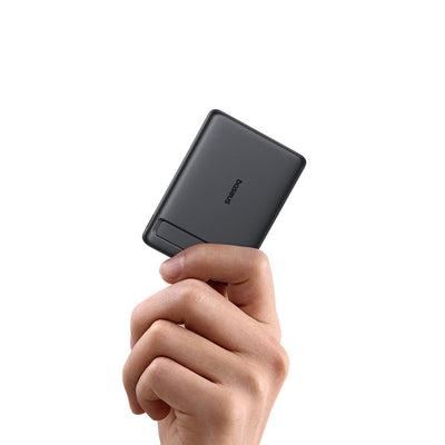 Baseus PicoGo AM31 Qi2 Ultra-Mini Magnetic Power Bank with Kickstand 5000mAh 20W | Cosmic Black