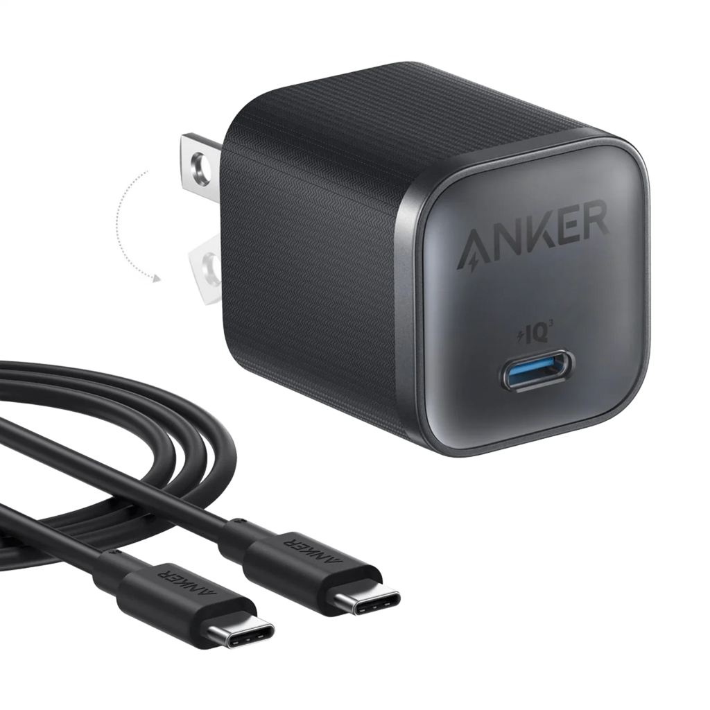 Anker Nano Charger 45W with USB-C to USB-C Cable | Black