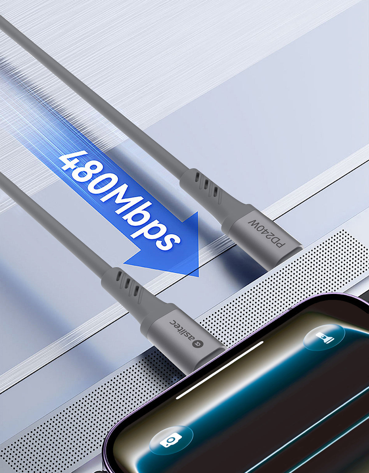 aslitec GRAPHENEX 240W Fast Charging & Data Cable USB-C to USB-C