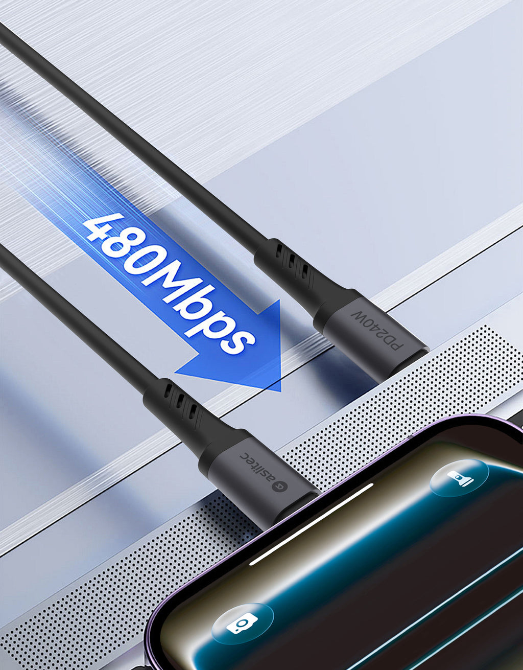 aslitec GRAPHENEX 240W Fast Charging & Data Cable USB-C to USB-C