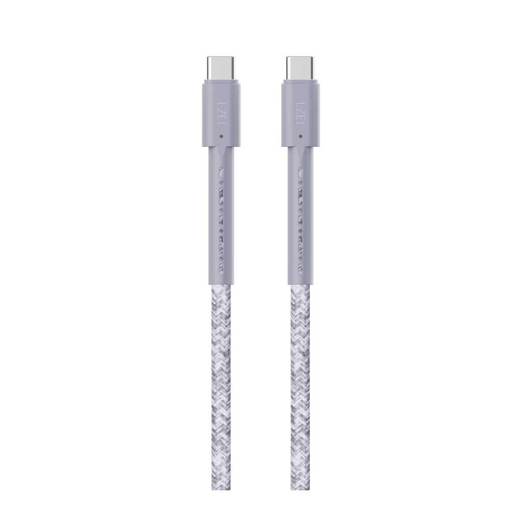 LZEL Celeris Charge CXC Braided USB-C to USB-C Cable, 480Mbps, 240W, 1m |Gray