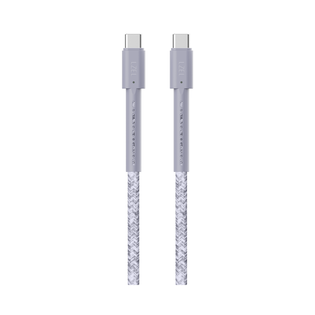 LZEL Celeris Charge CXC Braided USB-C to USB-C Cable, 480Mbps, 240W Max, 2m | Gray