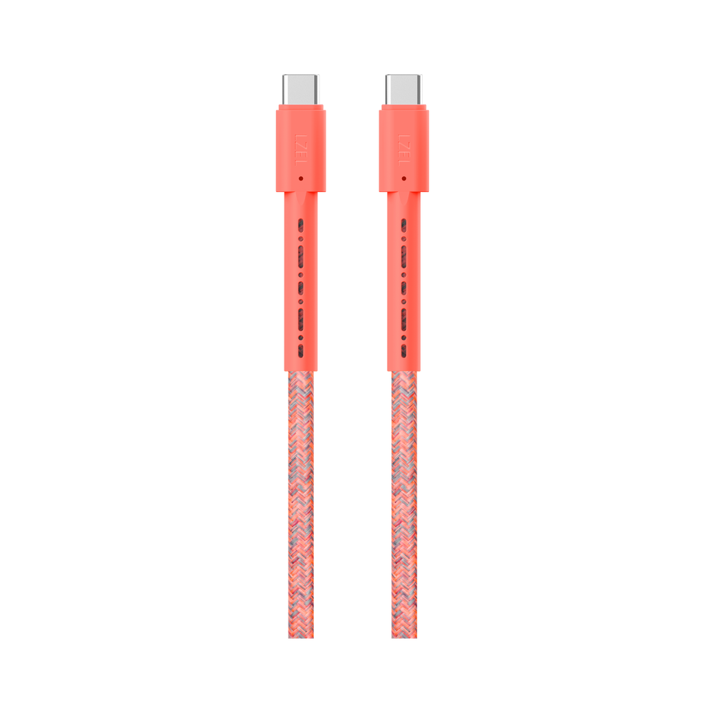 LZEL Celeris Charge CXC Braided USB-C to USB-C Cable, 480Mbps, 240W, 1m |Red
