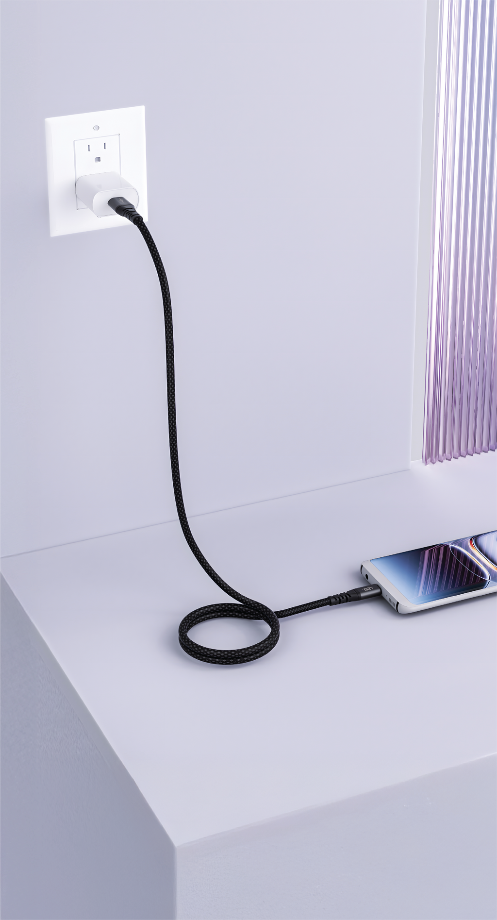 LZEL Celceris Powerline M Fabric Braided USB-A to Micro Cable | Black
