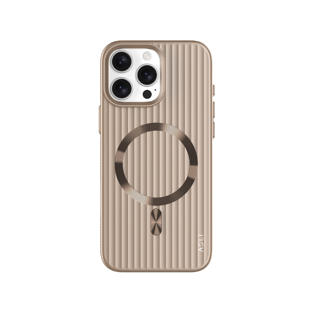 ASLI Corrugared Ridge Premium Metalic Case With Enhanced Camera Protection Case For iPhone 16 Pro