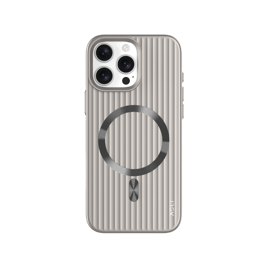 ASLI Corrugared Ridge Premium Metalic Case With Enhanced Camera Protection Case For iPhone 16 Pro Max