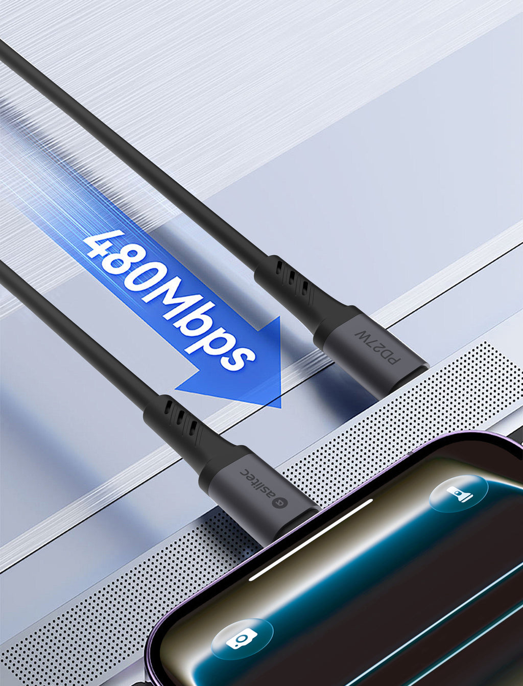 aslitec GRAPHENEX SYNC High-Speed Fast Charging & Data Cable – USB-C to Lightning