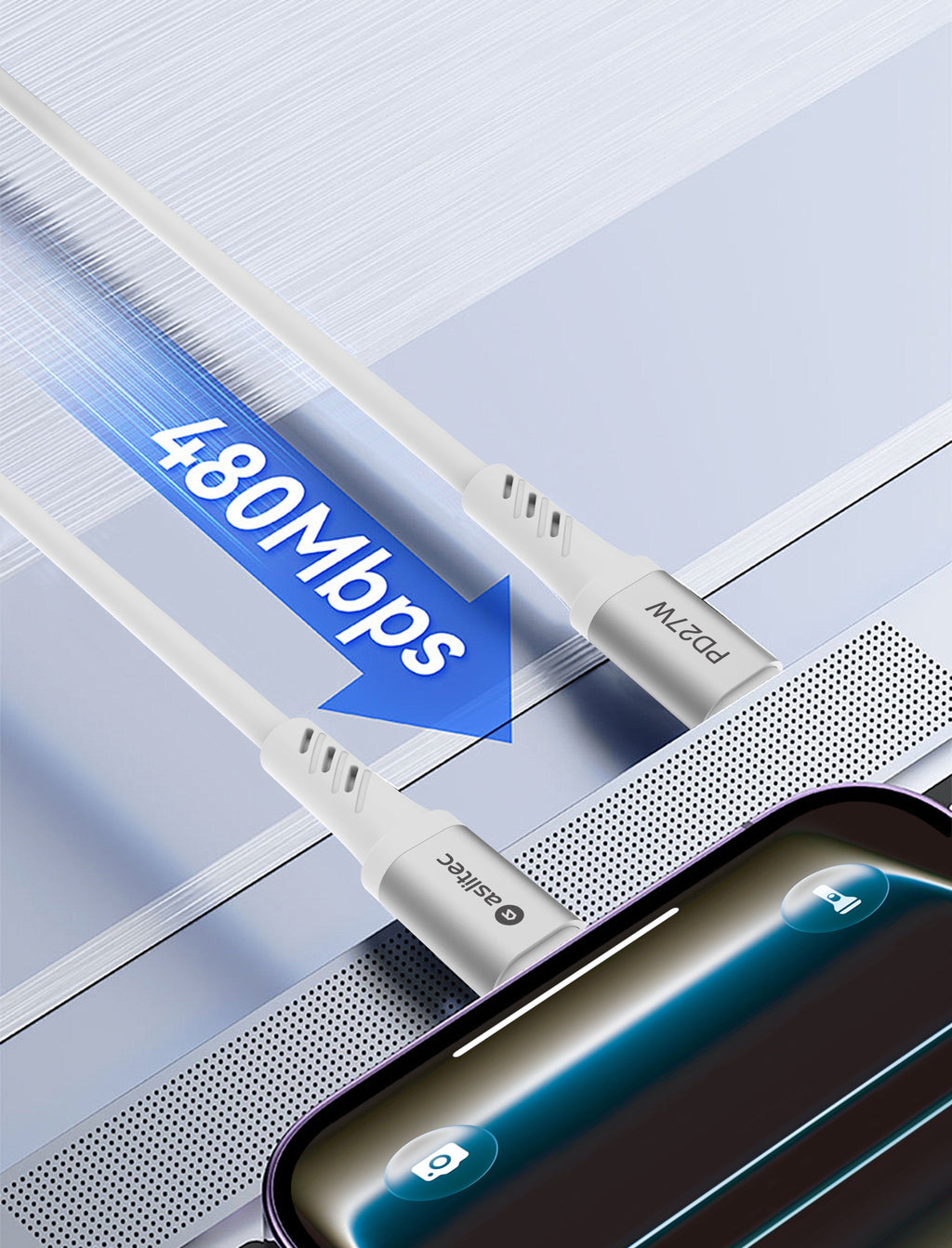 aslitec GRAPHENEX SYNC High-Speed Fast Charging & Data Cable – USB-C to Lightning