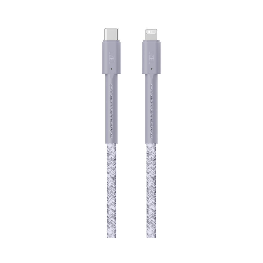 LZEL Celeris Charge CXL Braided USB-C to Lightning Cable, 480Mbps, 60W Max, 1 Meter | Gray