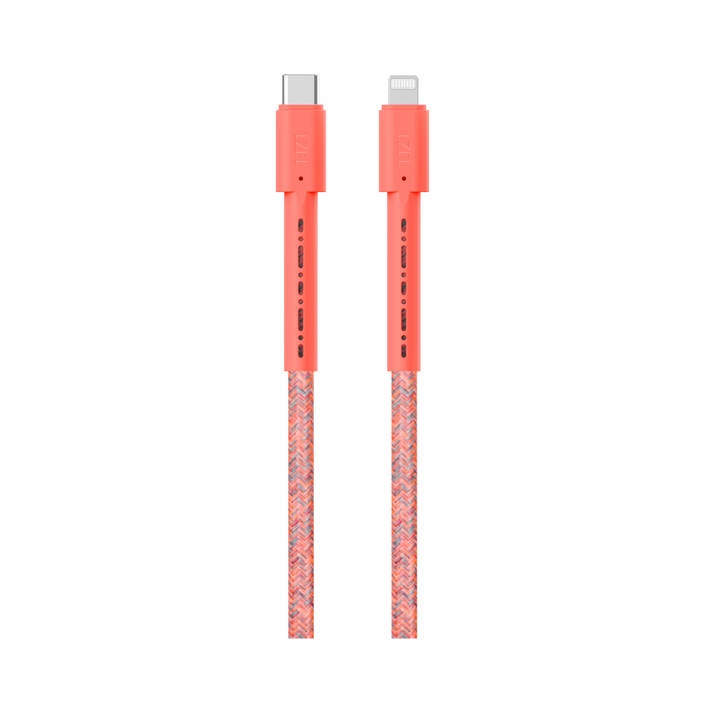 LZEL Celeris Charge CXL Braided USB-C to Lightning Cable, 480Mbps, 60W Max, 2m |Red