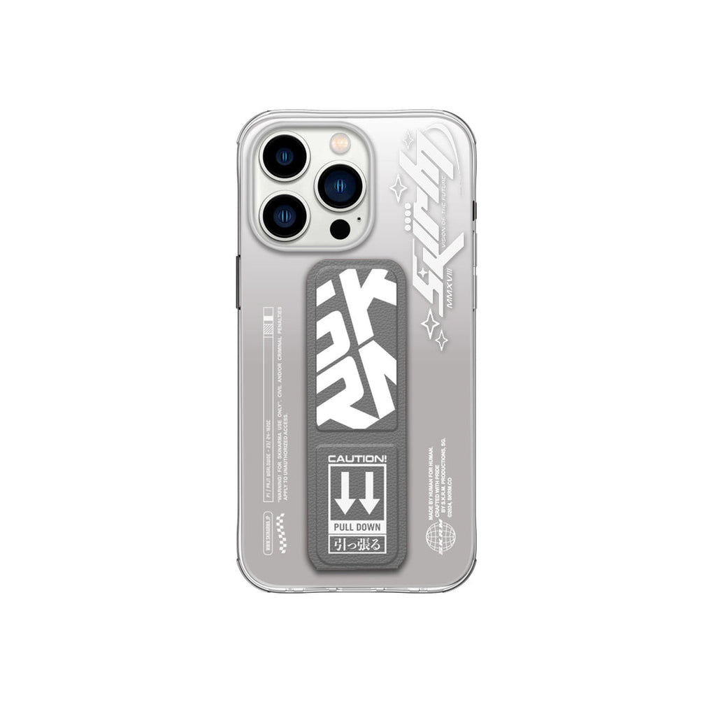 SkinArma Cosmo Cover With Grip Stand For iPhone 15 Pro Max | Gray