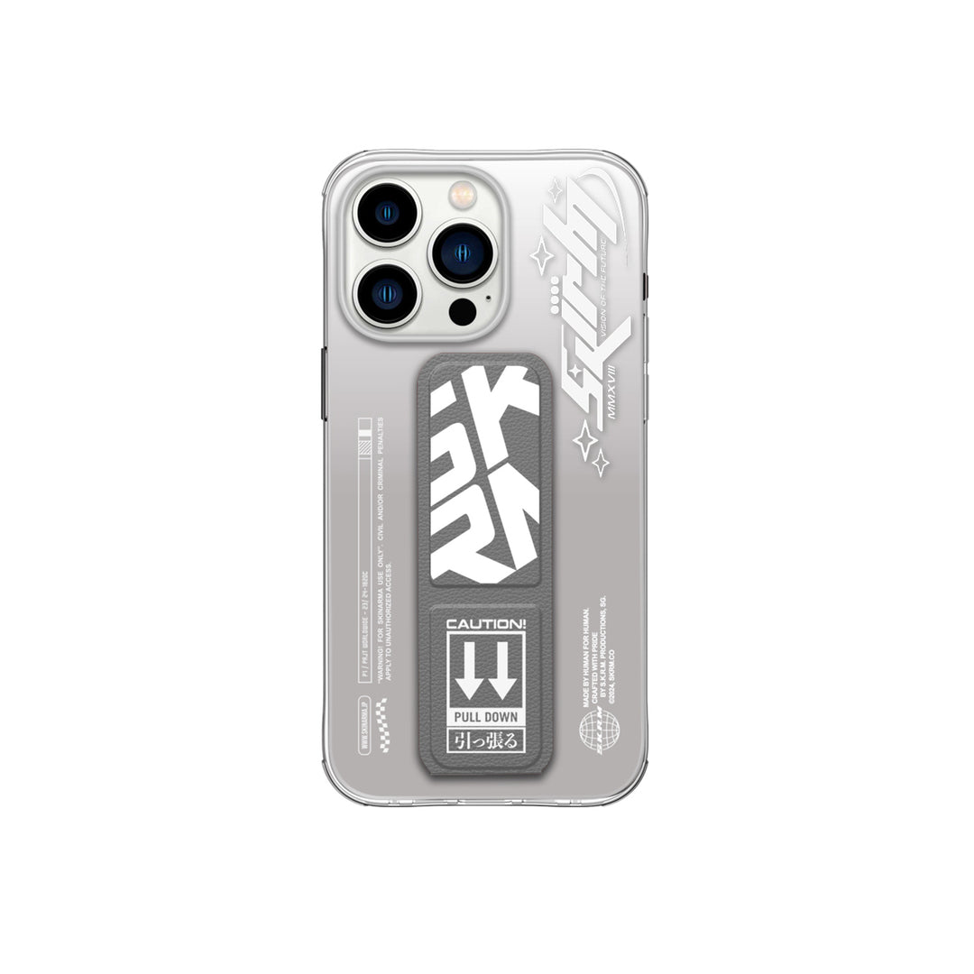 SkinArma Cosmo Cover With Grip Stand For iPhone 15 Pro Max | Gray