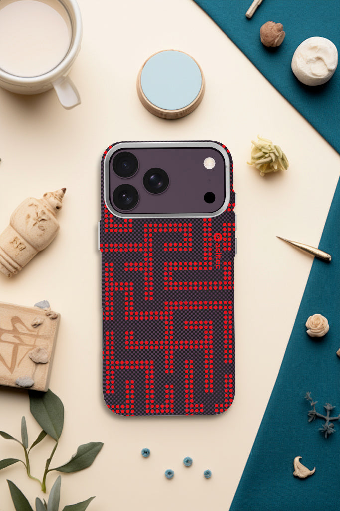 aslitec MAZEMAG MagSafe Case with Maze Pattern & Metal Accents for iPhone 18 Pro & 18 Pro Max