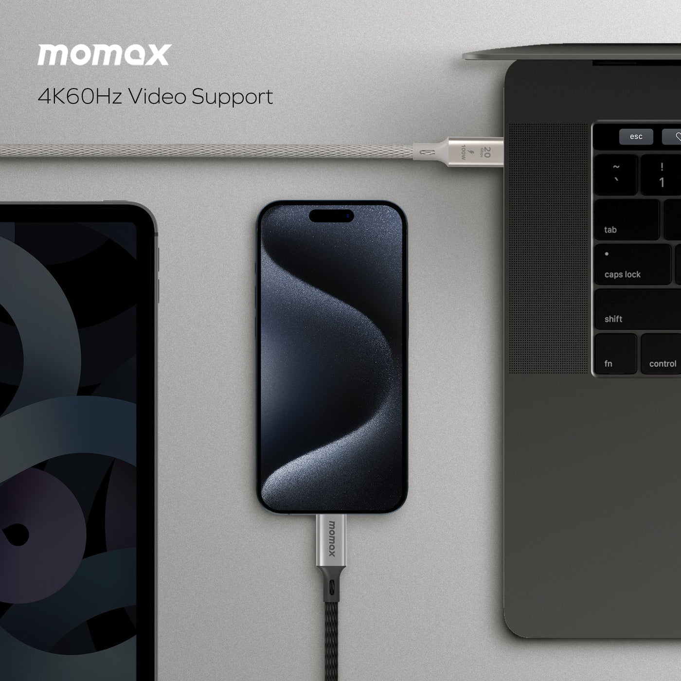 Momax Elite 100W USB-CUSB3.2.Gen 2x2 20Gbps Cable 2m | Black