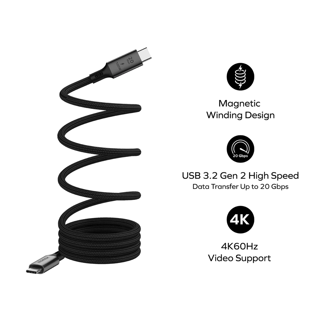 Momax Mag Link 100W Magnetic USB-C to USB-C Cable 1M |Black