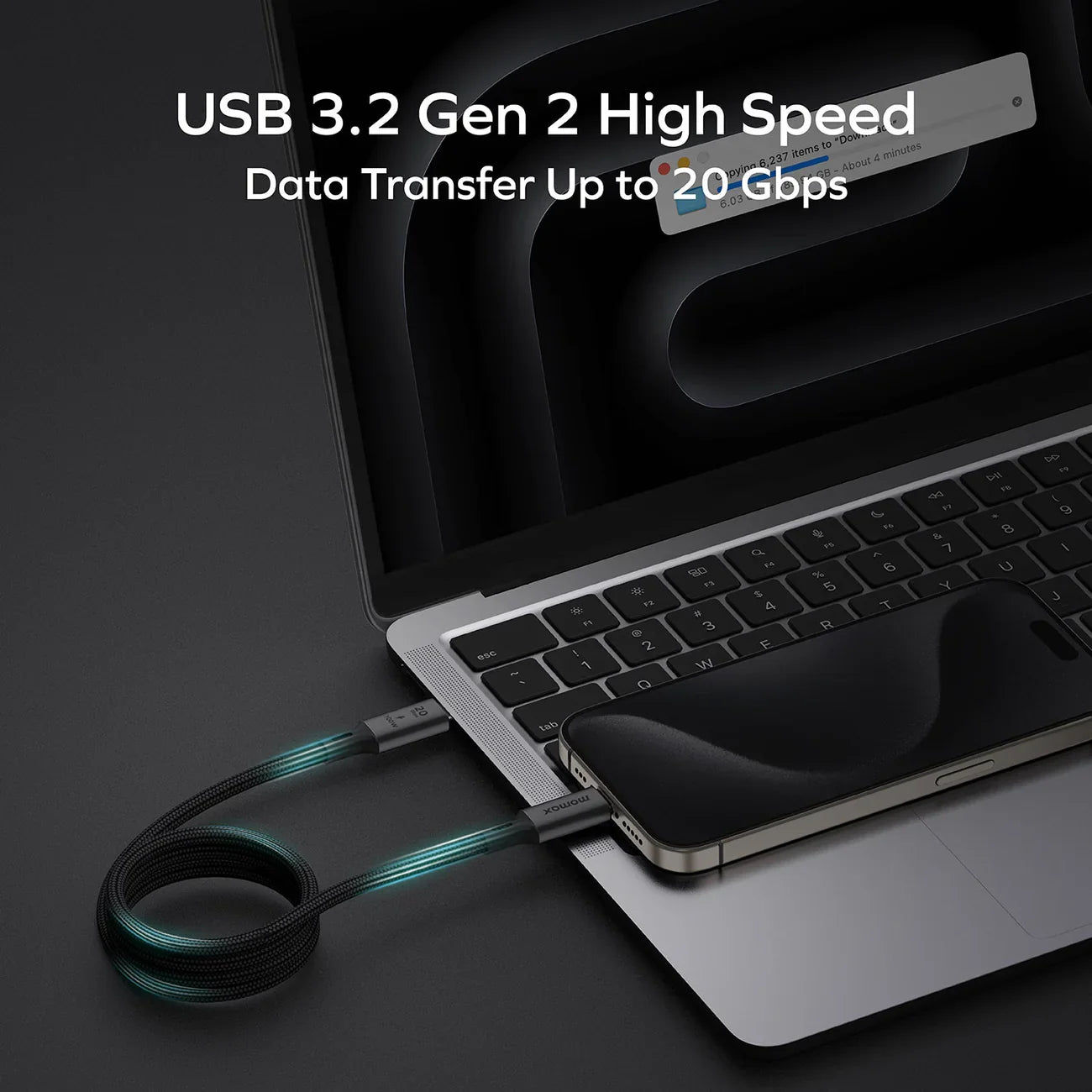 Momax Mag Link 100W Magnetic USB-C to USB-C Cable 1M |Black