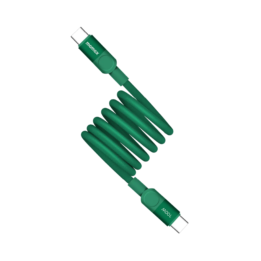 Momax Mag-link 100w Usb-c To Usb-c Magnetic 1m Cable | Green