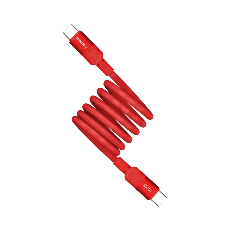 Momax Mag-link 100w Usb-c To Usb-c Magnetic 1m Cable | Red