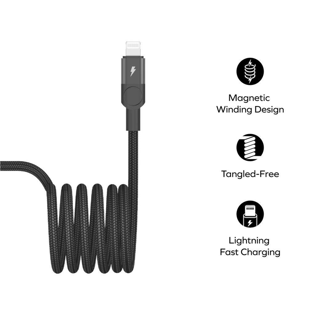 Momax Mag Link 60W Usb-C To Lightning Magnetic 2M Cable | Black