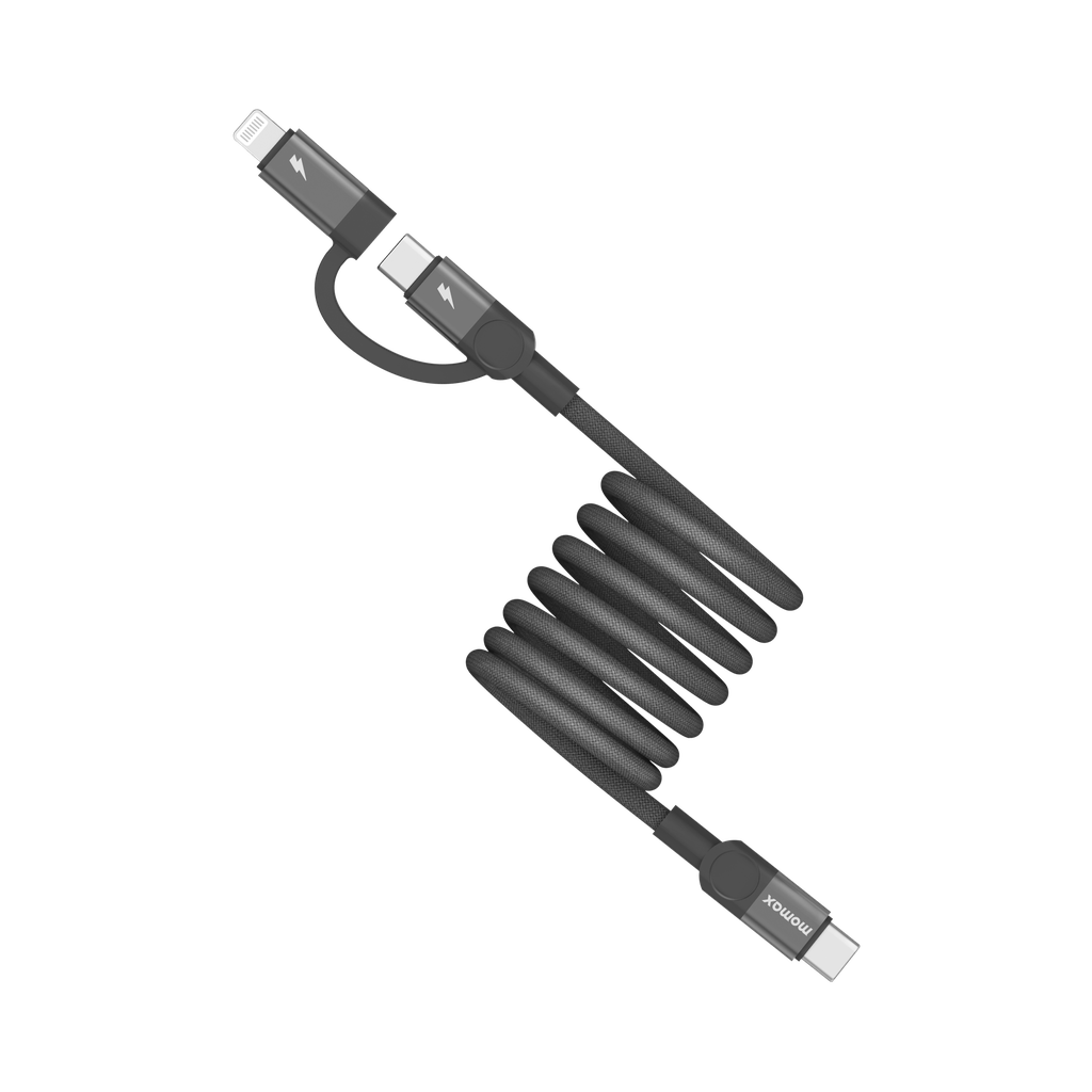 Momax Mag Link 60W USB-C to USB-C & Lightning Magnetic Cable | 1m