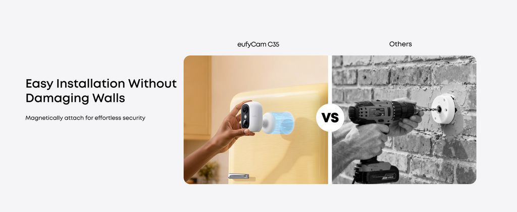 eufyCam C35 Flexible Security Camera with Color Night Vision | White