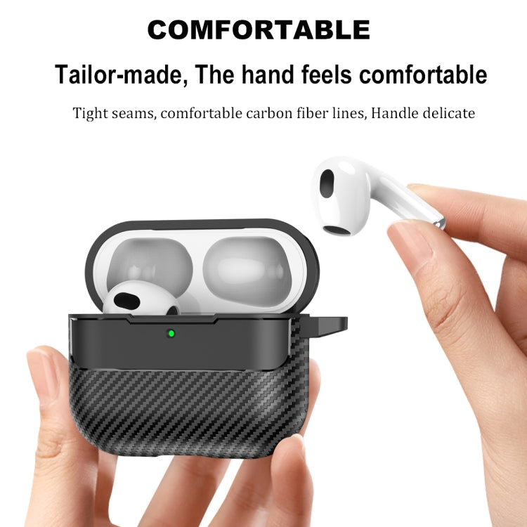 AirPods 4 TPU Carbon Fiber Texture Protective Case | White