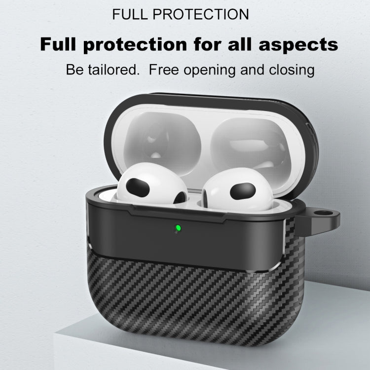 AirPods 4 TPU Carbon Fiber Texture Protective Case | Black