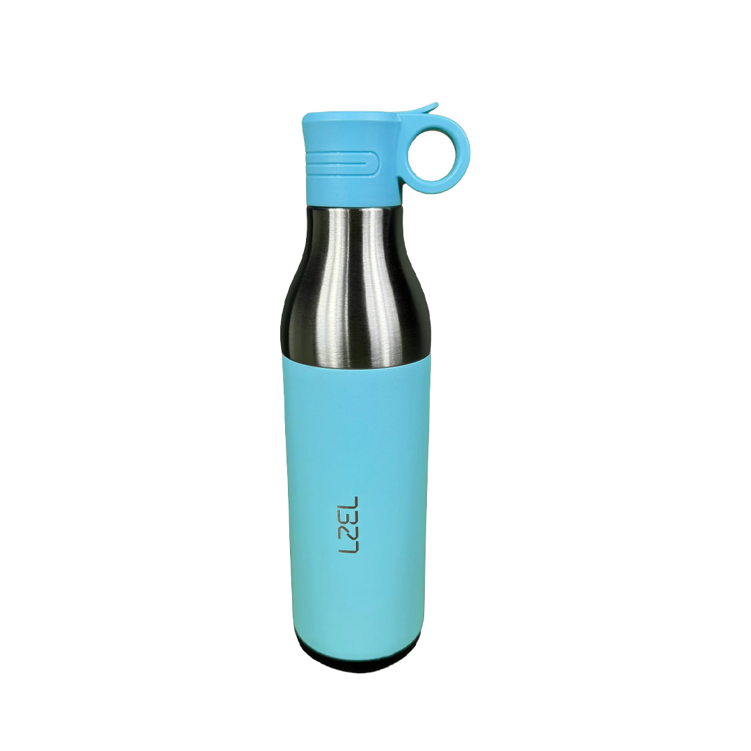 LZEL Natura Elva Vacuum Bottle Dual 400 mL + 400 mL | Sky Blue Aluminum