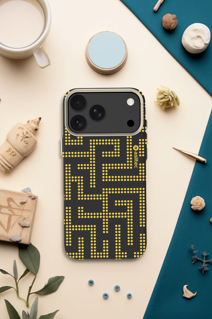 aslitec MAZEMAG MagSafe Case with Metal Accents & Maze Pattern for iPhone 18 Pro