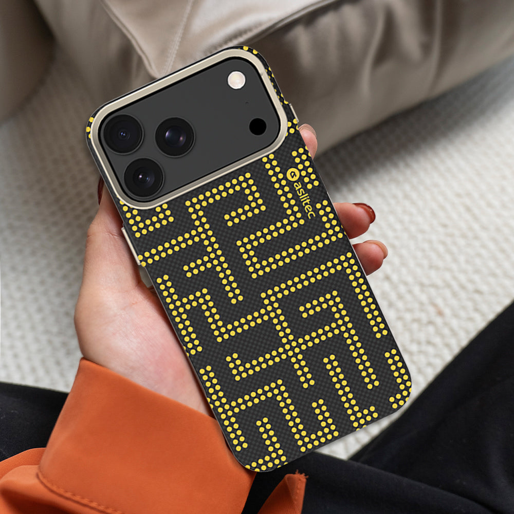 aslitec MAZEMAG MagSafe Case with Metal Accents & Maze Pattern for iPhone 18 Pro