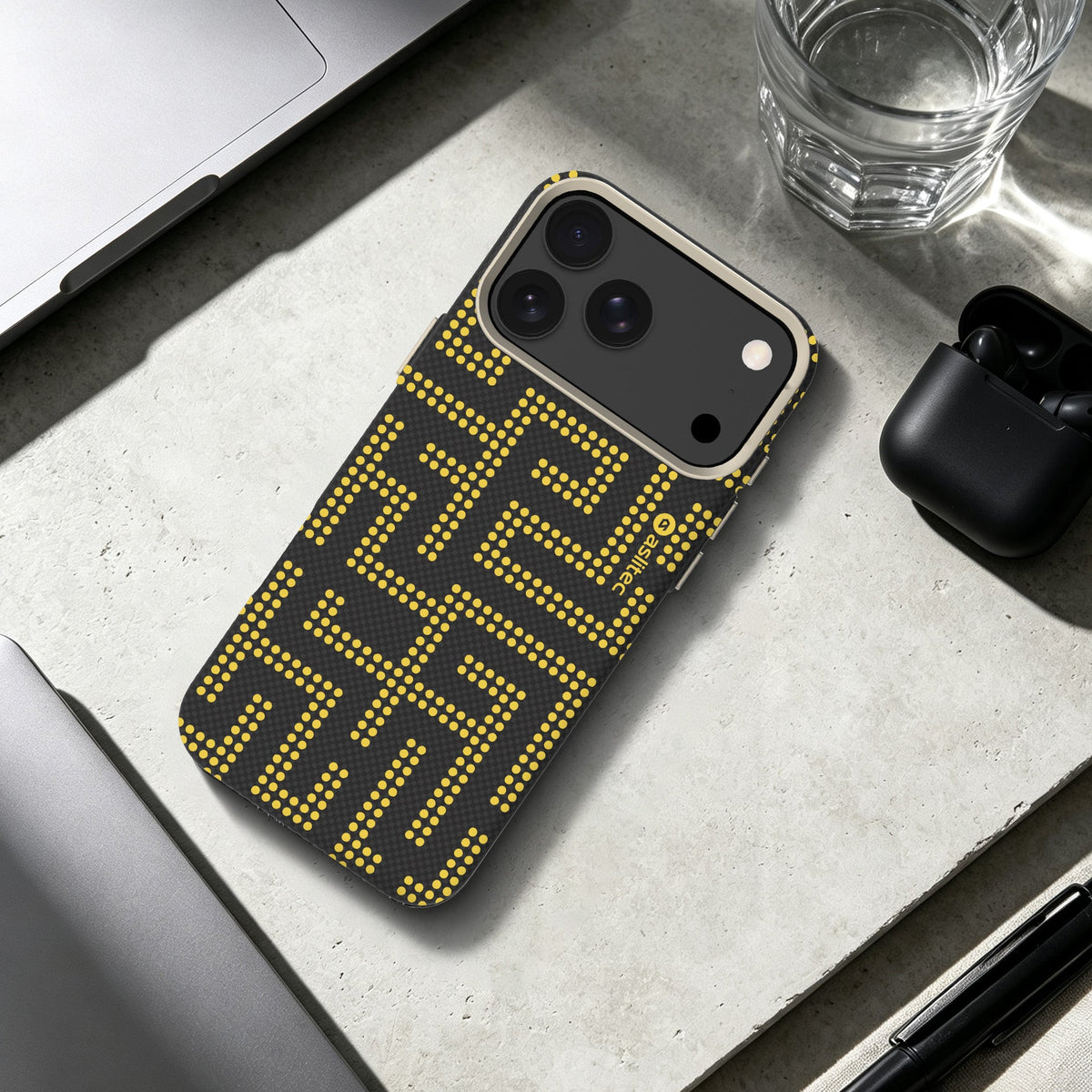 aslitec MAZEMAG MagSafe Case with Metal Accents & Maze Pattern for iPhone 18 Pro Max