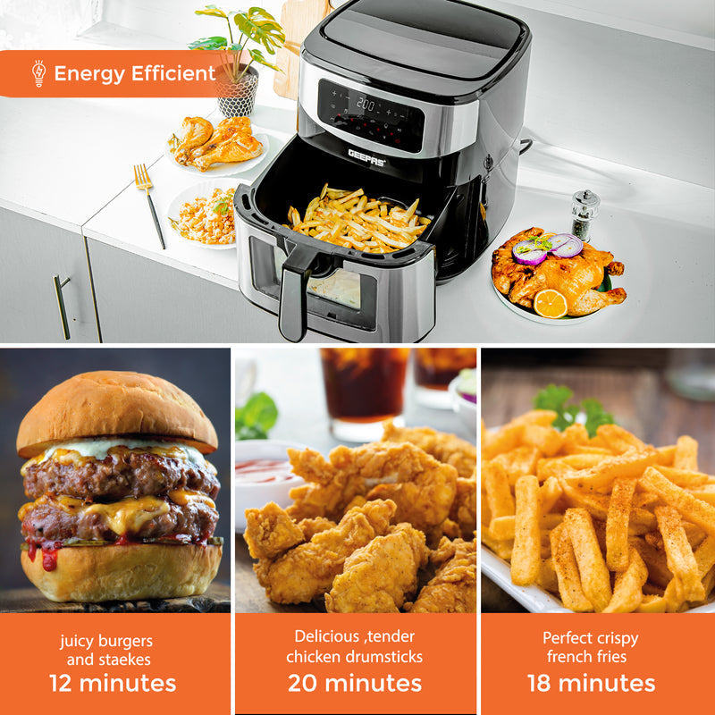 Geepas Digital Air Fryer GAF37524UK | 9.2L, Vortex Technology, 9 Presets