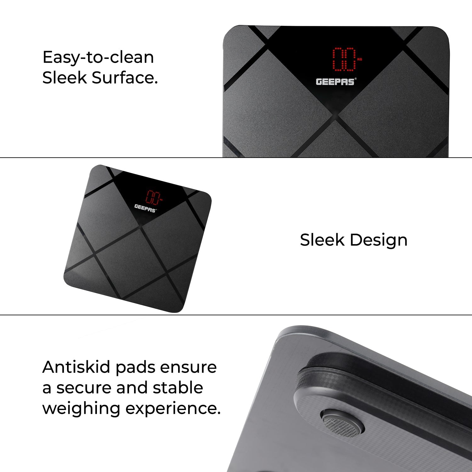 Geepas Digital Body Scale GBS46523UK | 180kg Capacity, High Precision Gauge Sensor, Tempered Glass with ABS Base | Durable, Stylish, Accurate Weighing