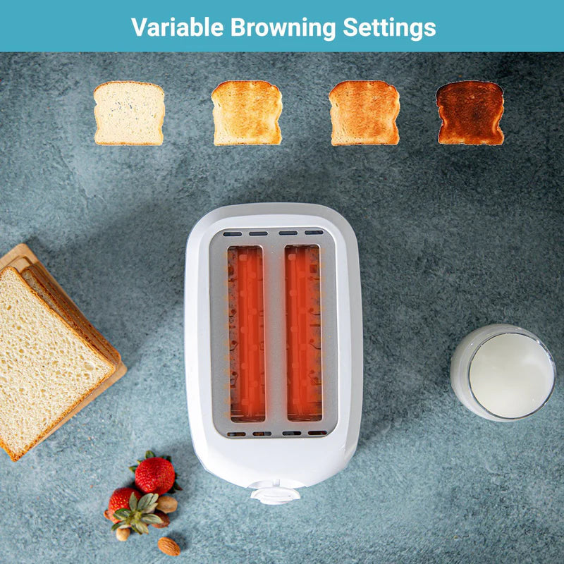 Geepas 2-Slice Bread Toaster | 700W Power| 6 Adjustable Browning Levels| Removable Crumb Tray| Auto Pop-Up Function| Cool Touch Body
